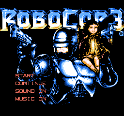 RoboCop 3 title screen for NES